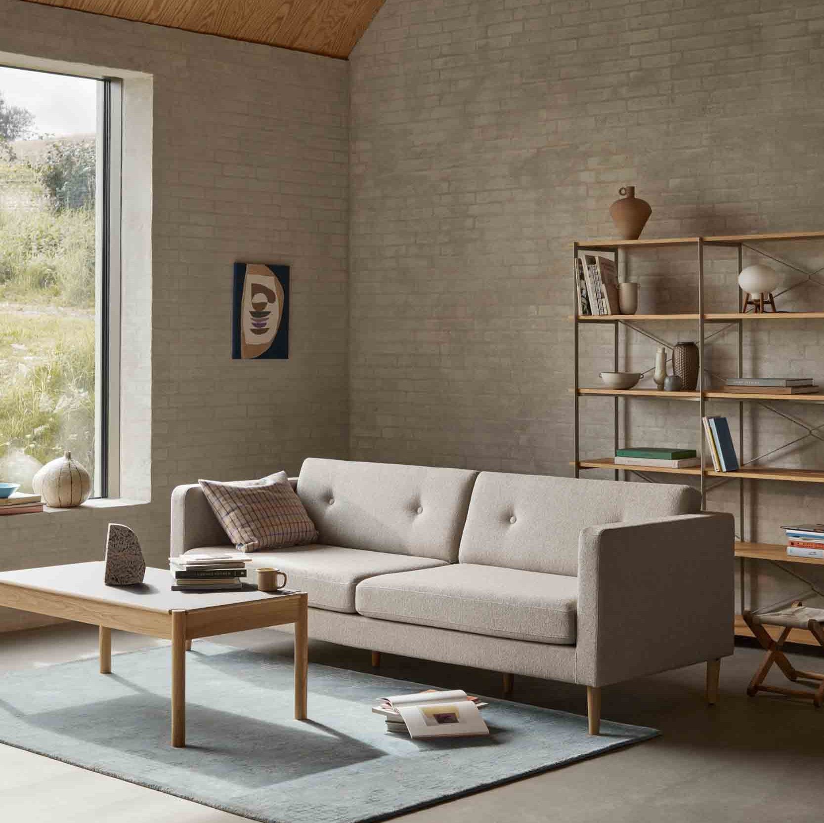 L42 Firhøj - 3 pers. sofa - Eg - Beige Grey